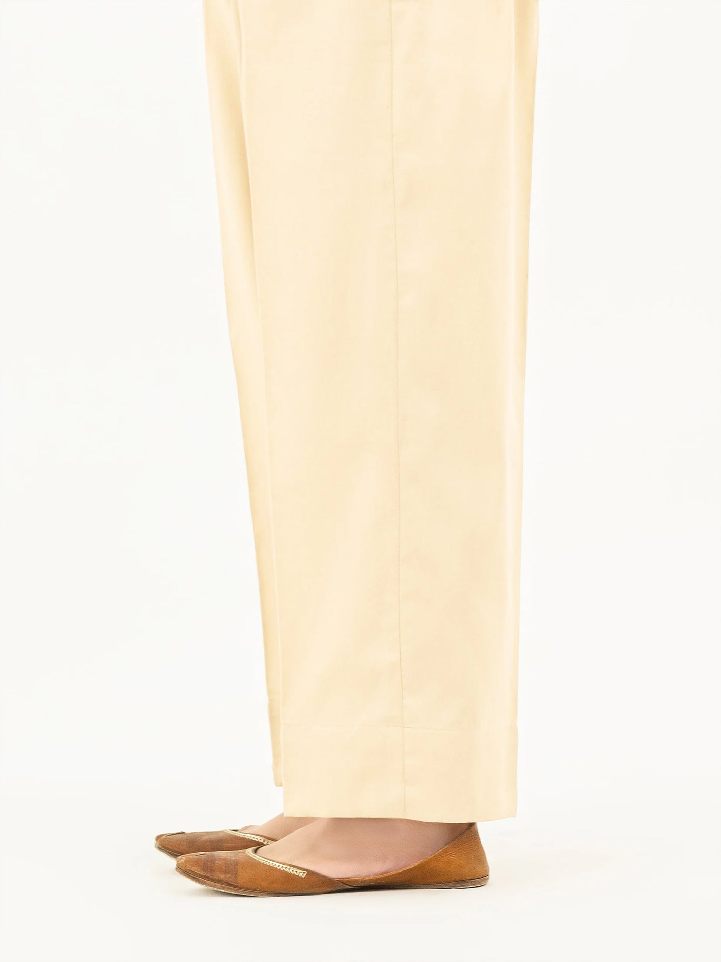 LIMELIGHT - Cream Cambric Loose Fabric Pants(Unstiched)