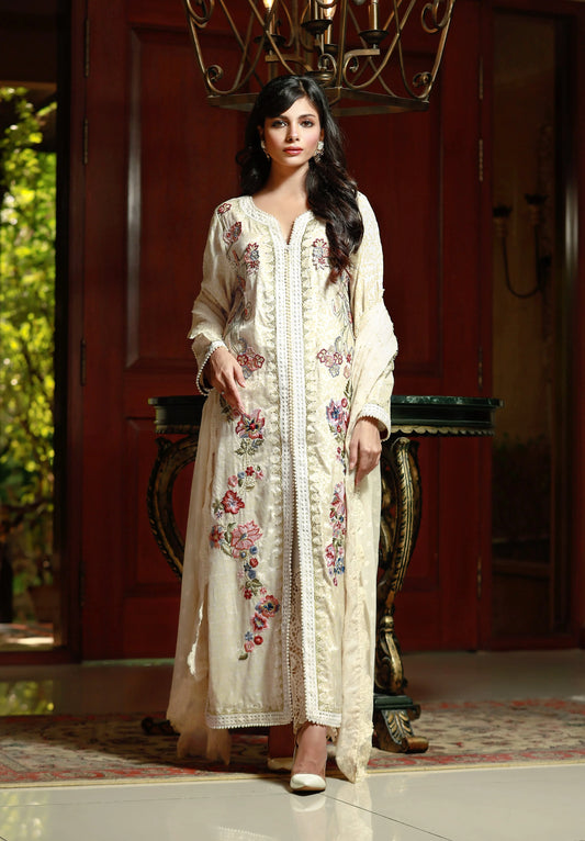 Wajeeha Ansari - Beige 3dEmb