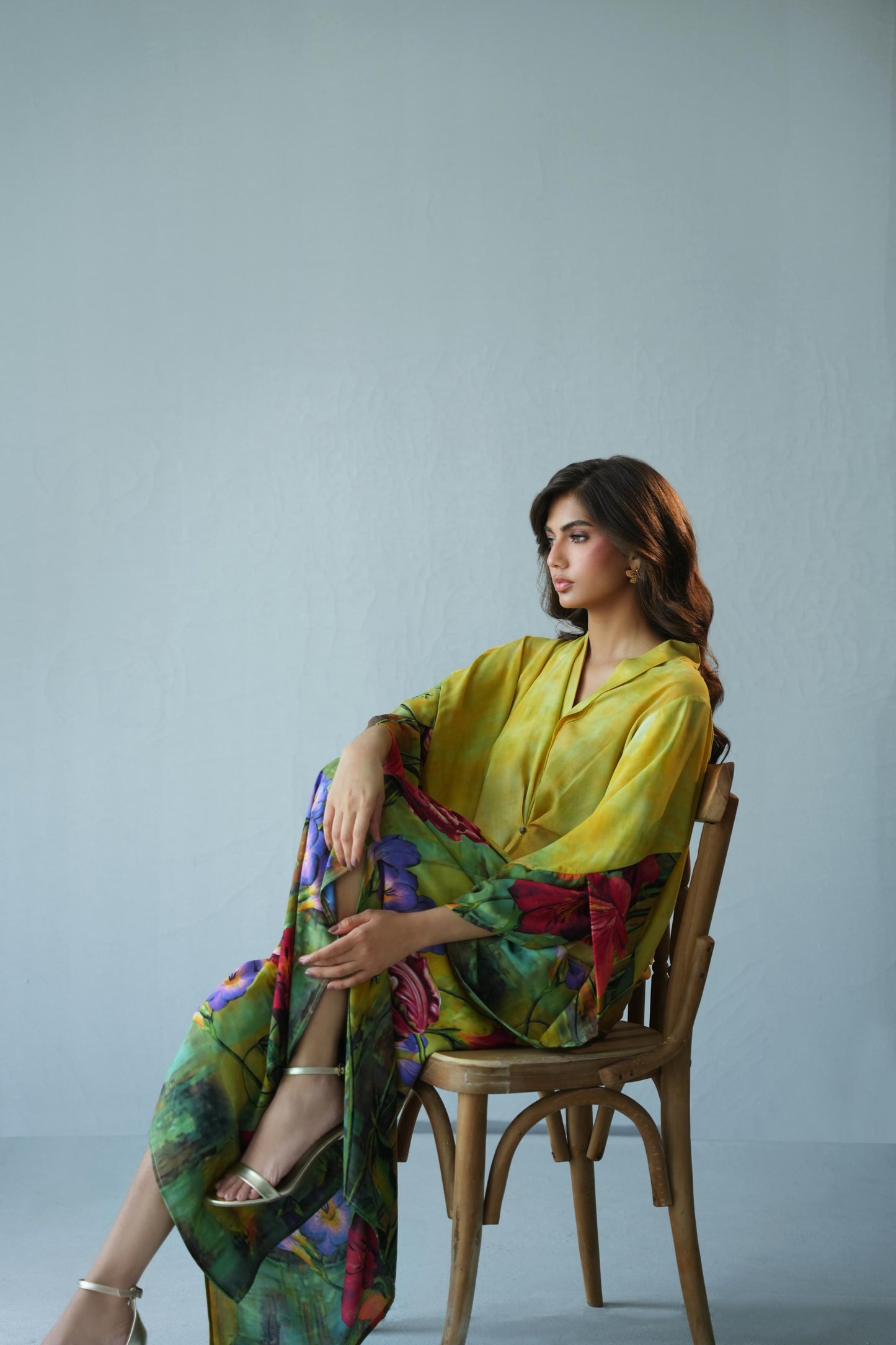 KARISHMA TALREJA - Yellow Printed Kaftan