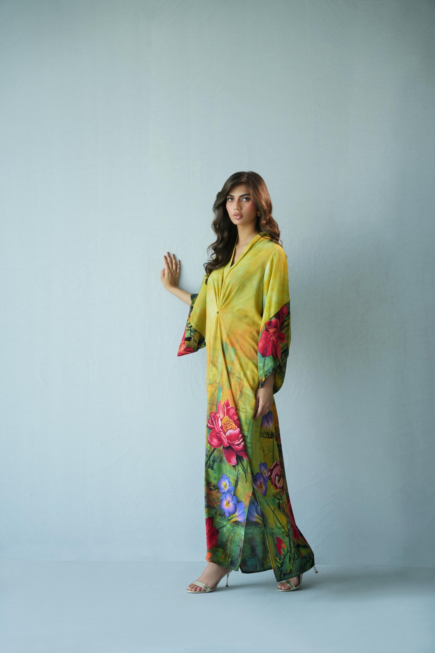 KARISHMA TALREJA - Yellow Printed Kaftan