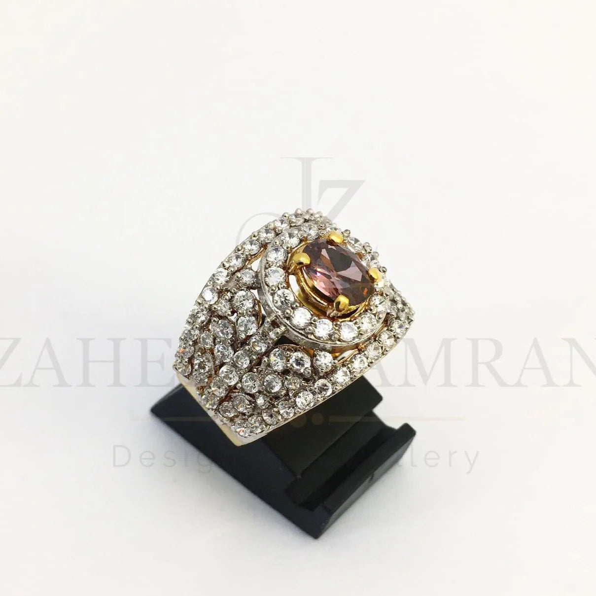 ZAHEEN KAMRAN - Silver Champagne Ring