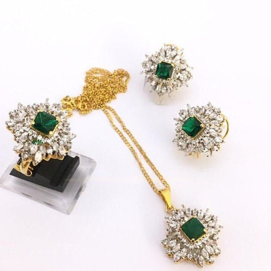 ZAHEEN KAMRAN- Emerald Zirconia set