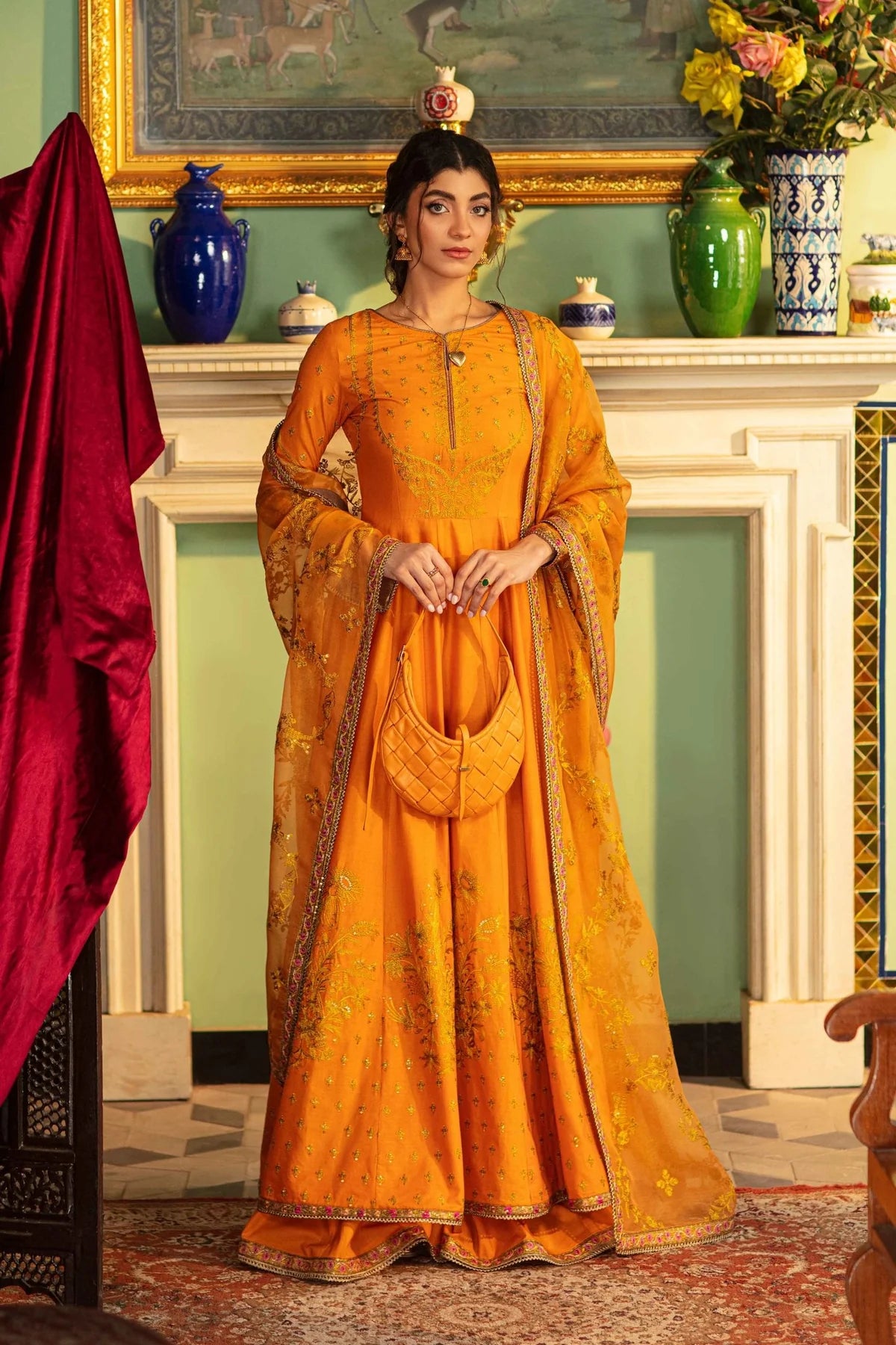 FAHAD HUSSAYN - Anarkali Orange