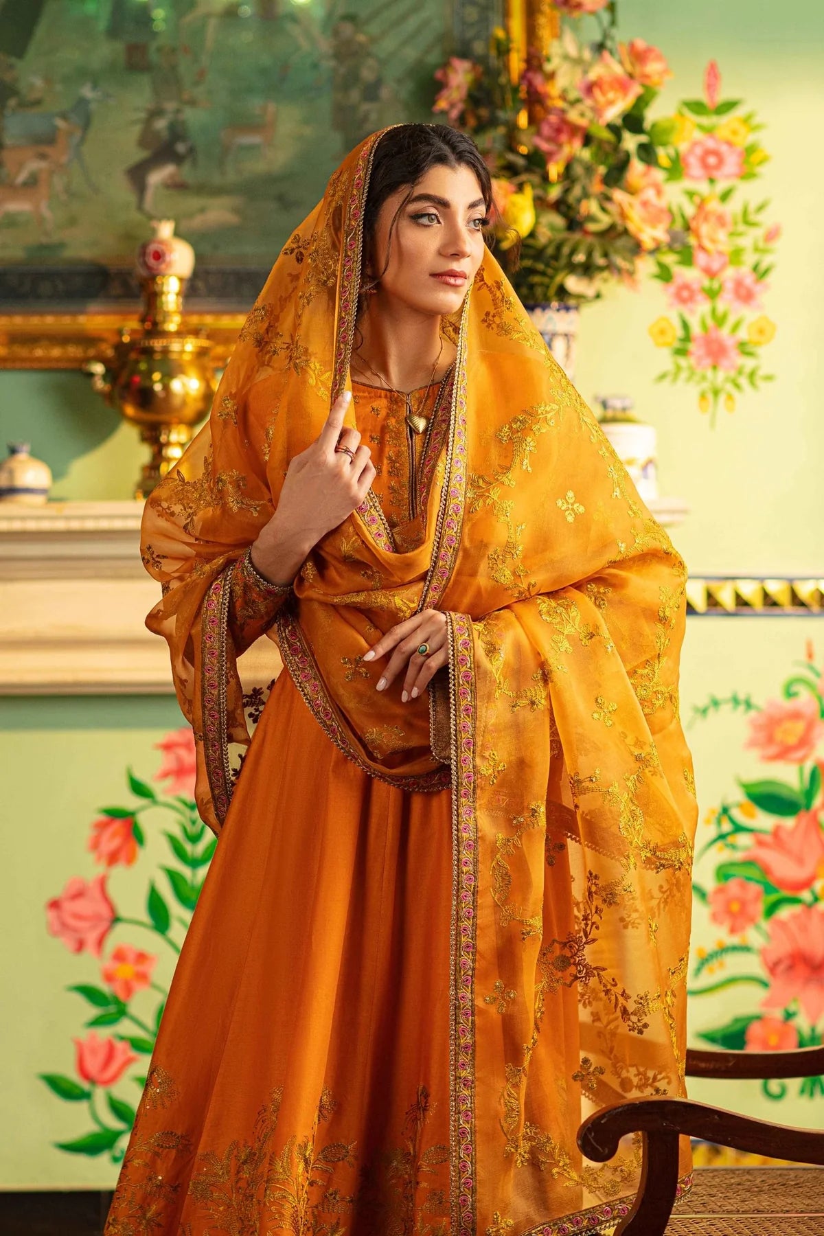 FAHAD HUSSAYN - Anarkali Orange