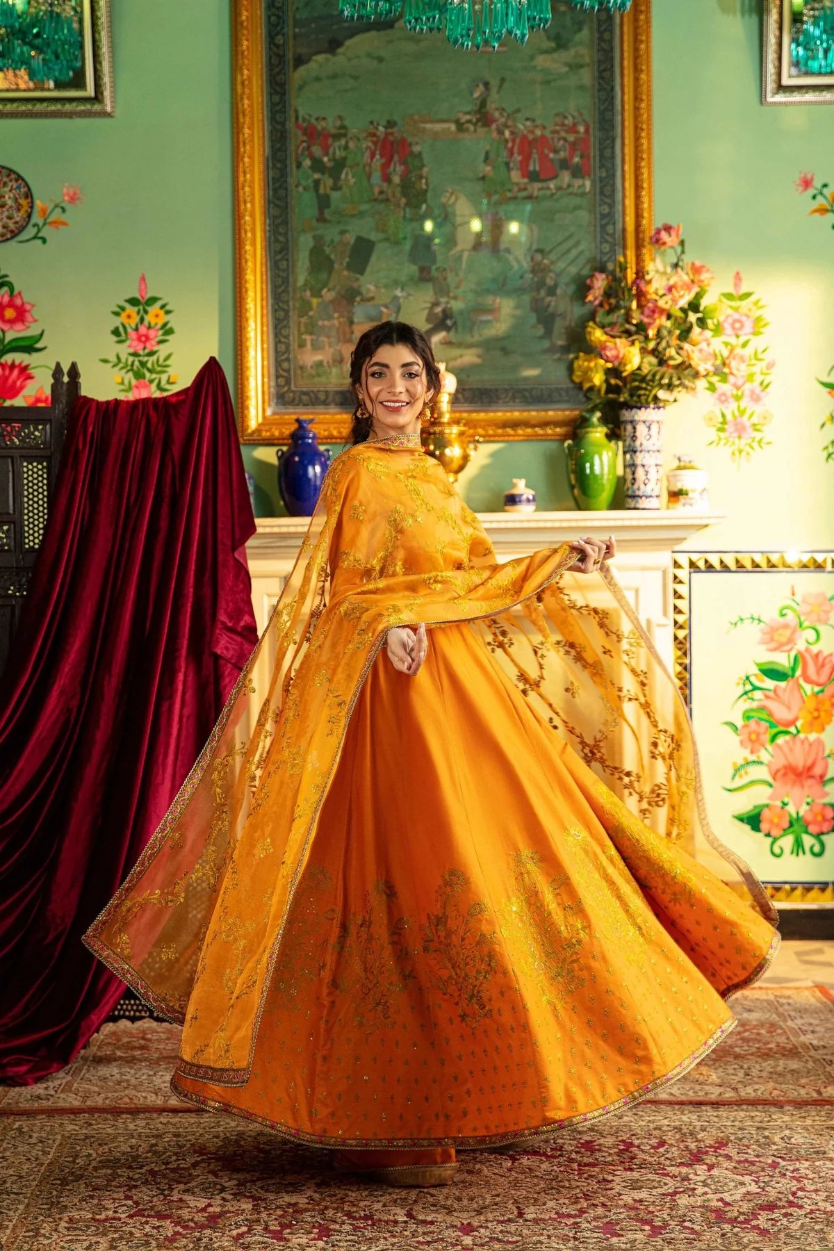 FAHAD HUSSAYN - Anarkali Orange