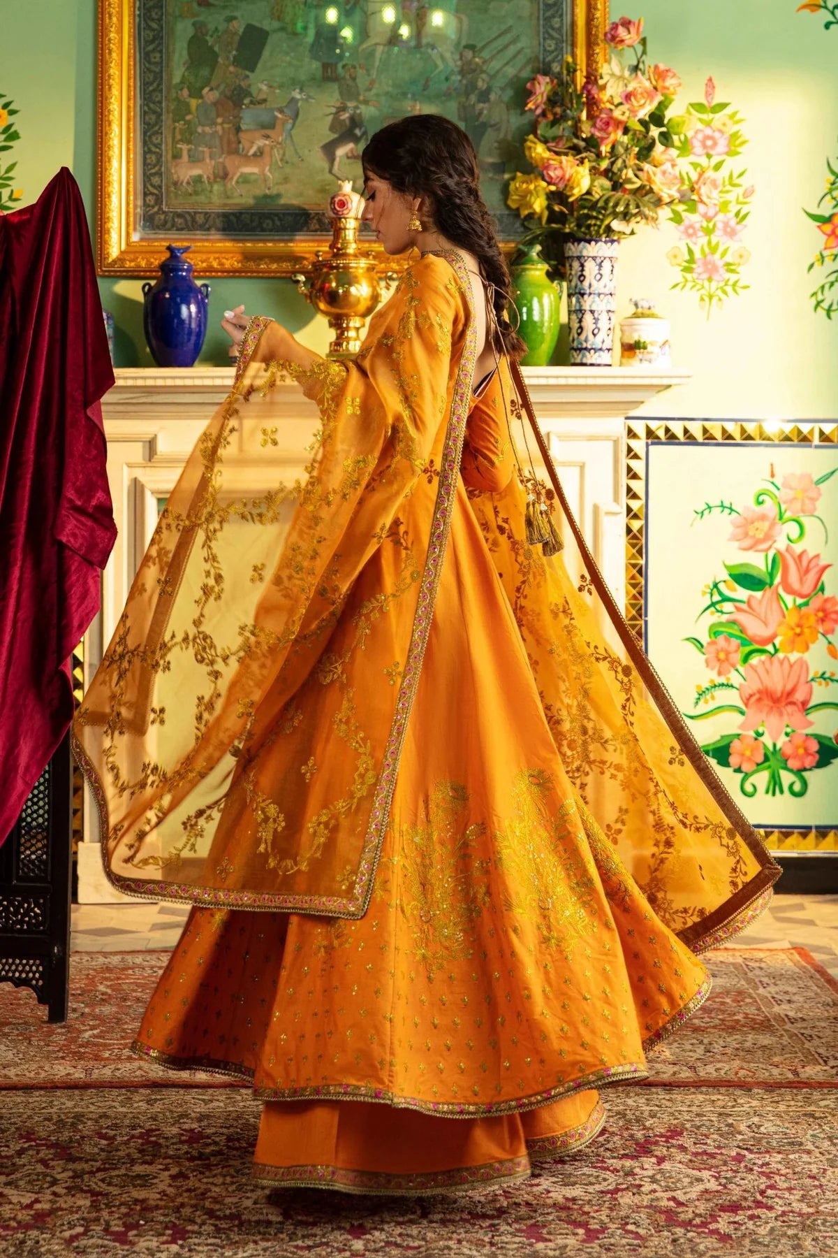 FAHAD HUSSAYN - Anarkali Orange