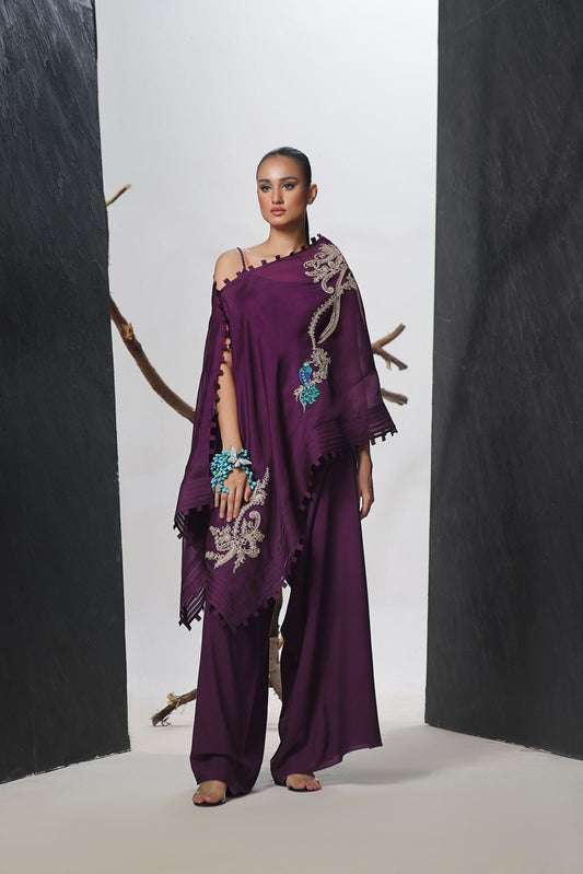 AMBREEN FARRUKH - Zuela plum wrap