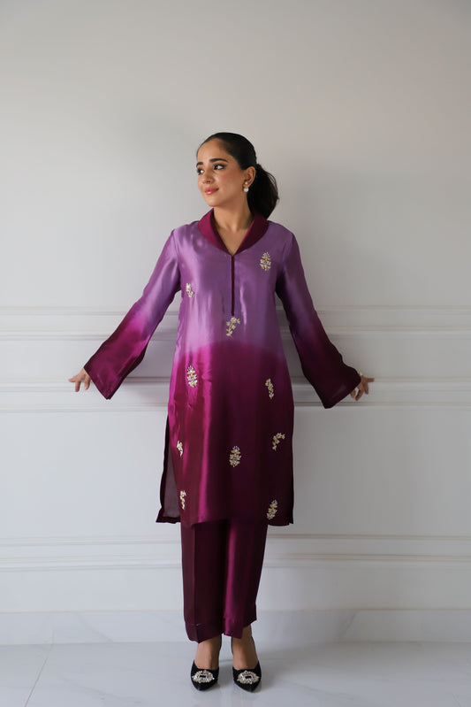 ASHJAIN SAFWAN - Purple Shaded with embellishment