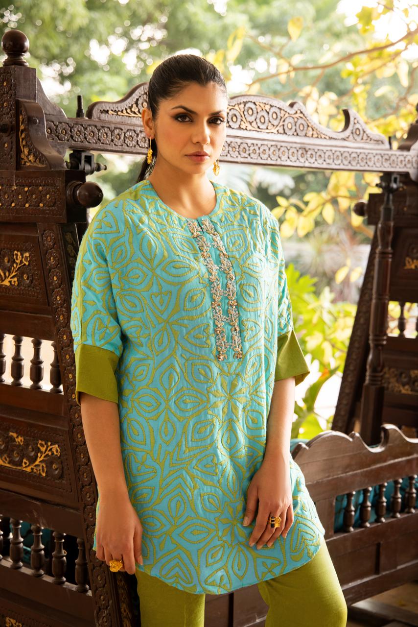 ASHJAIN SAFWAN - Blue green Co-ord