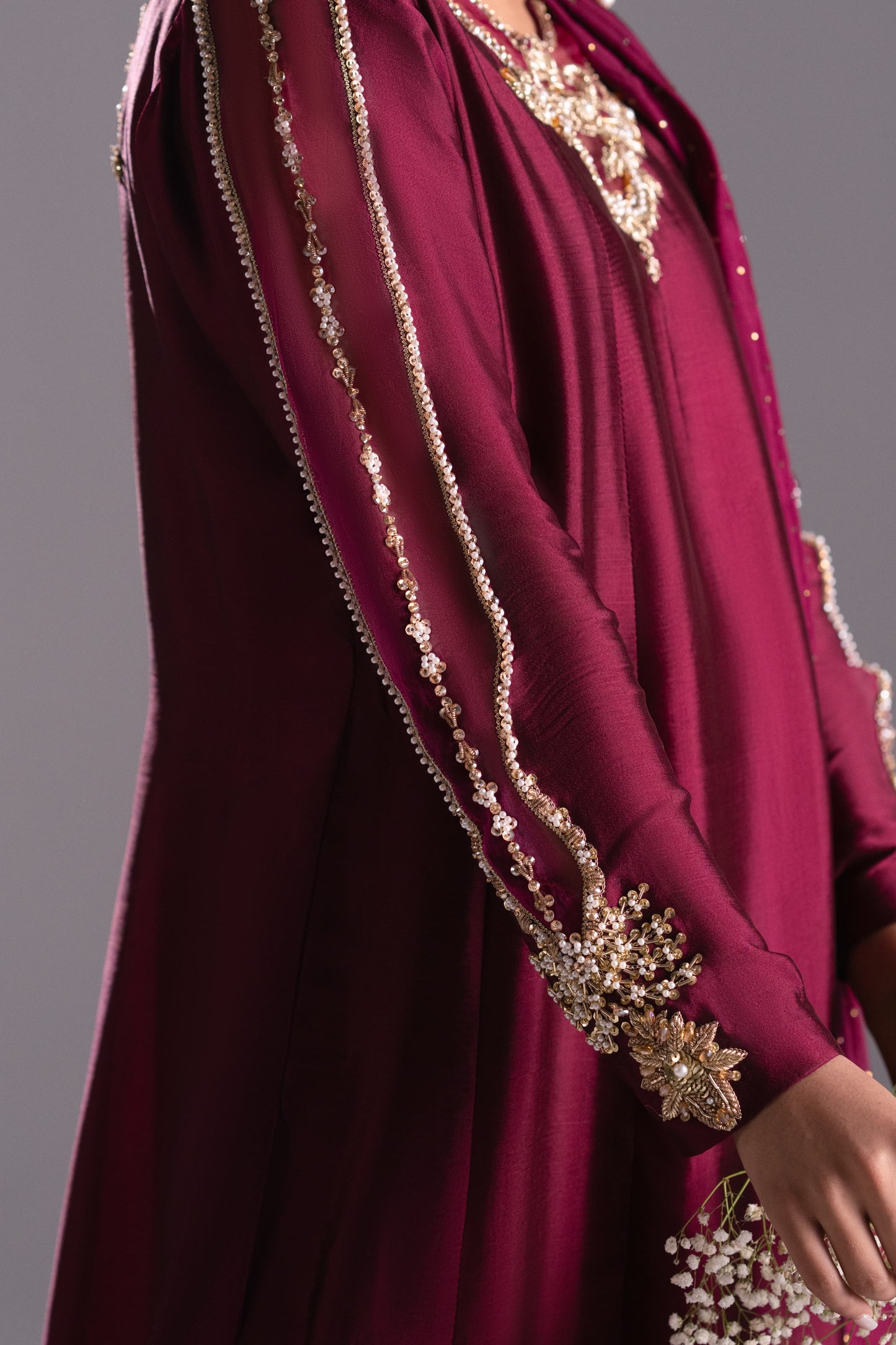 Mehak Yaqoob Couture - Rosa with plain Dupatta