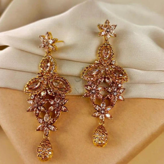 ZAHEEN KAMRAN- Zircone Brown Earrings