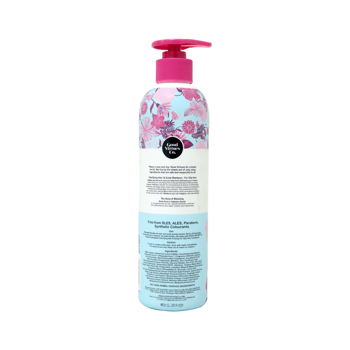 Good Virtues Co - Happy and Heavenly Clarifying Hair and Scalp Shampoo for Oily Hair, Organic Black Seed Oil